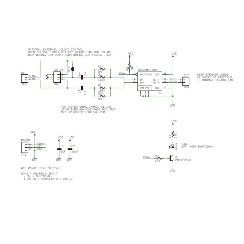 GODIYMODULES Mono TPA2005D1 Power Audio Amp Breakout Amplifier 2.5V to 5.5V Development Board - Image 2
